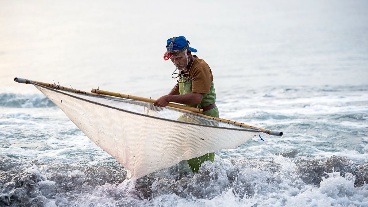 pescador baiana com rede