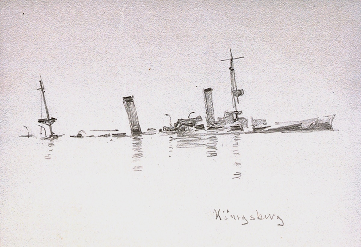 Sunk ship wreck in clear blue water