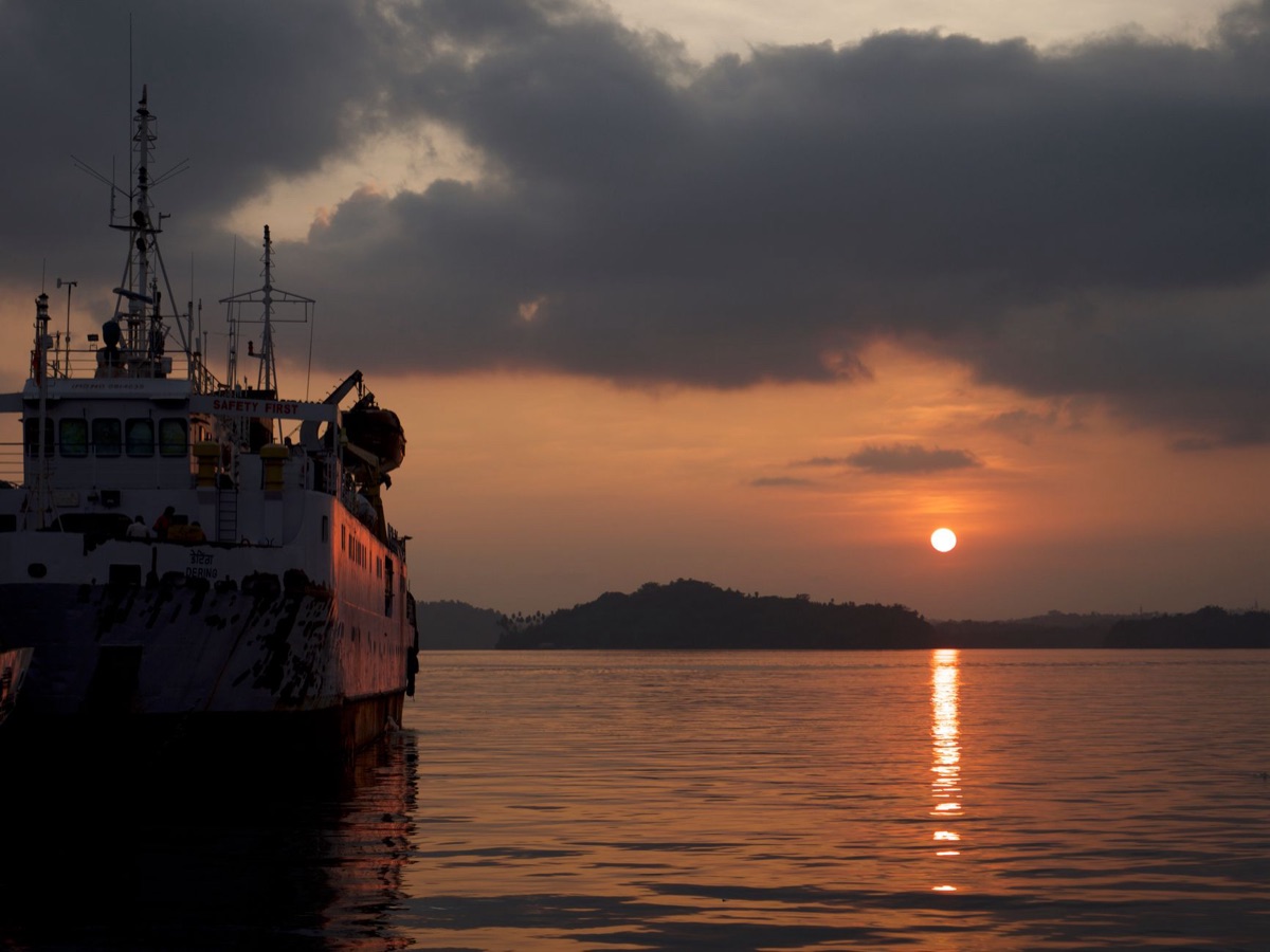 Sonnenuntergang auf Pig Island