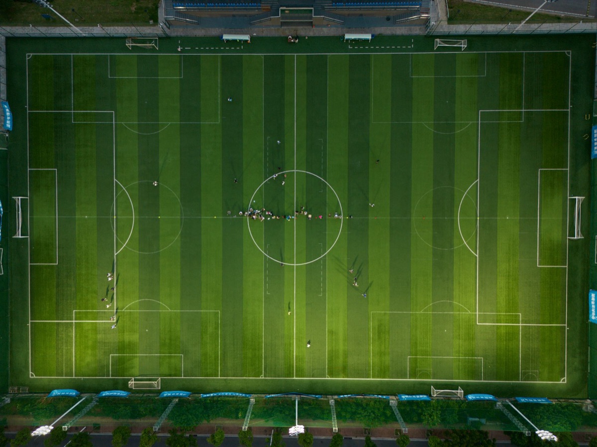 Fußballfeld mit Hintergrund Bahamas