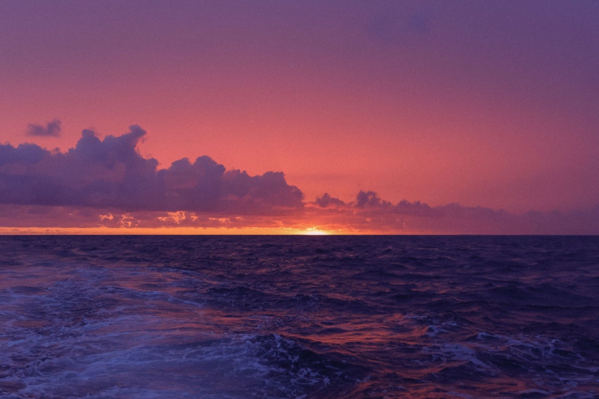 sunset over bahama island